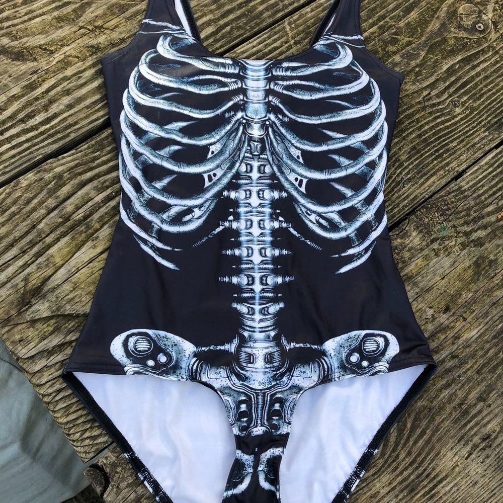 GUC Blackmilk Mechanical Ribs Bodysuit Swimsuit S